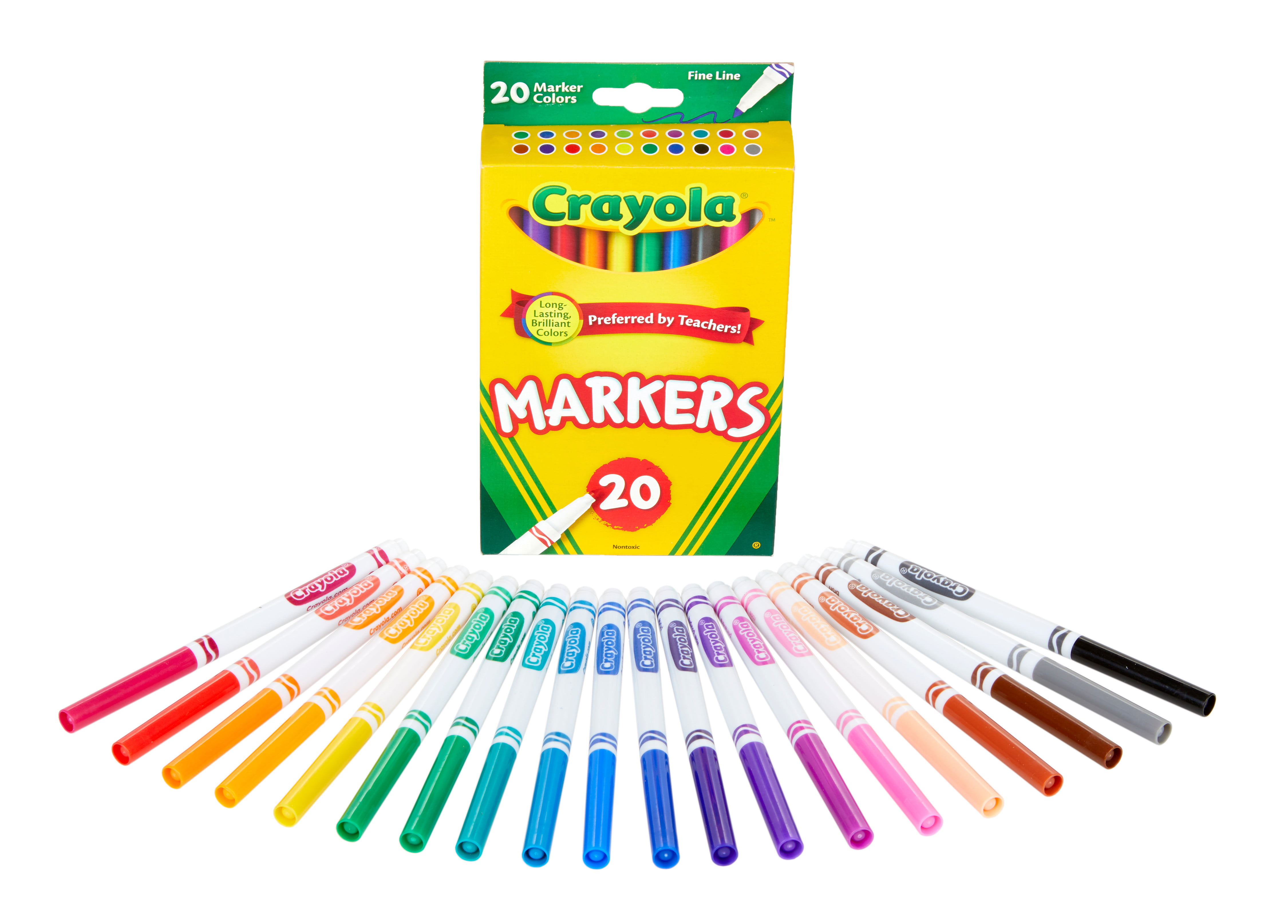 Crayola 20 Count Fine Line Classic Markers, Child Ages 3+  Walmart.com