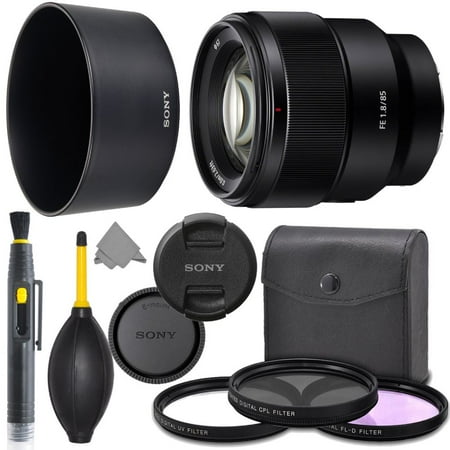 Sony FE 85mm f/1.8 Lens: Full Frame (SEL85F18) + AOM Pro Starter Bundle Kit - International Version (1 Year AOM Warranty)