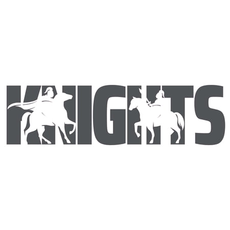 Knights in Shining Armor on a Horseback Fighting Each Other for Kid's Bedroom Wall Decoration - Knight with Shield and Sword on Silhouette Horses Creative Artwork Design - Medieval Soldiers Jousting f