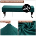 thumbnail image 3 of Uxcell Bench Cushion Cover Ottoman Dining Bench Cover, Dark Green, 3 of 6