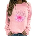 thumbnail image 1 of jsaierl Chandail de Sensibilisation au Cancer du Sein pour Femmes Ruban Rose Manches Longues Hauts Surdimensionnés Col Rond Chandail Rose Hauts d'Octobre d'Automne Chandail à Enfiler Hauts pour Femmes Chic Décontracté, 1 of 4