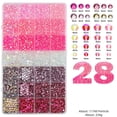 thumbnail image 1 of 28 Grid Flatback Rhinestones for Crafts, Jelly Rhinestones for Tumblers Blue Purple Clear Rhinestone for Nails Round Gems for Face Makeup DIY Diamond Painting with Beads Storage (Multi-Color 02), 1 of 5