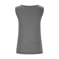 thumbnail image 5 of Women's Side Buttons Pleated Tank Tops Asymmetric Neck Sleeveless Slim Fit Solid Tees Gray,M, 5 of 6