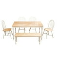thumbnail image 4 of 6 Piece Farmhouse Wooden Dining Set White and Brown, 4 of 5
