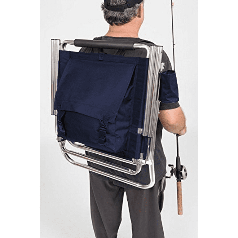 Oasis Backpack Fishing Chair - 2 Pack Portable Folding Ultra Light Chair  with Padded Carrying Straps & Padded Lumbar Support Bar- All Aluminum  Fishing