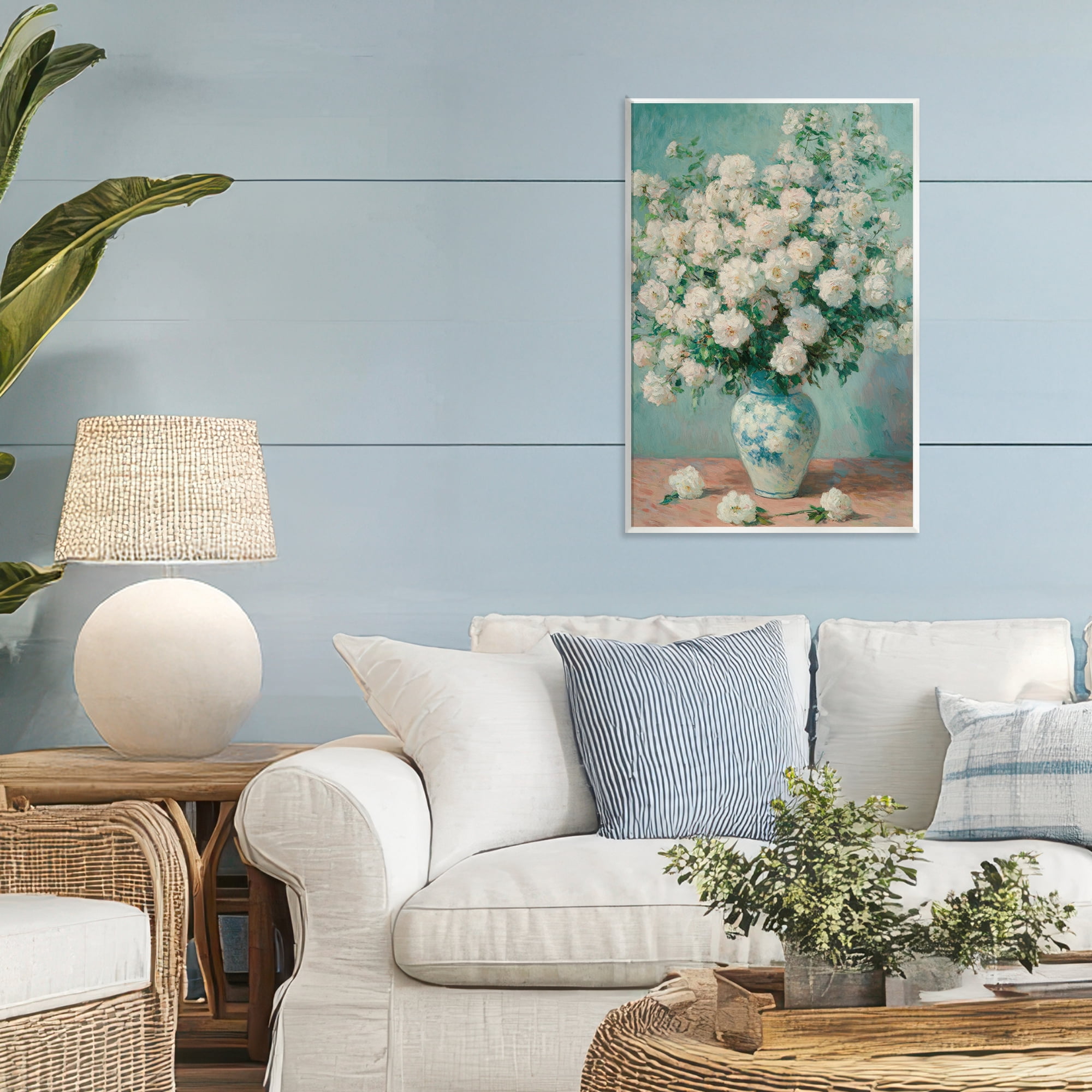 Stupell Industries Lush Bouquet of White Roses Wall Plaque Art, design by Petal Prints Design