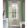 thumbnail image 4 of Sage Green Ombre Sheer Curtains 84 Inch Length 2 Panels Set for Living Room/Bedroom, Modern Yellow Gradient Farmhouse Art Kitchen Curtains Grommet Semi-Sheer Curtains Window Treatments 42"x84"x2, 4 of 7
