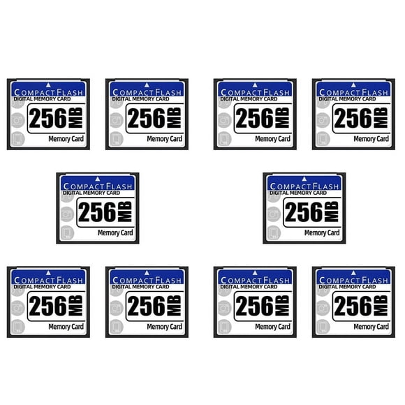 10X 256MB Compact Flash Memory Card for Camera, Advertising Machine, Industrial Computer Card,10 x Compact Flash Card,White&blue
