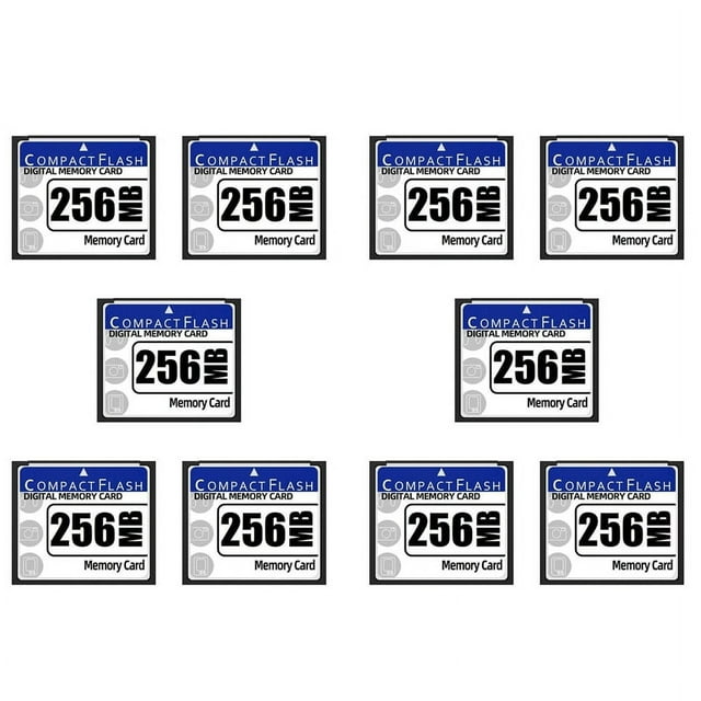 10X 256MB Compact Flash Memory Card for Camera, Advertising Machine, Industrial Computer Card,10 x Compact Flash Card,White&blue