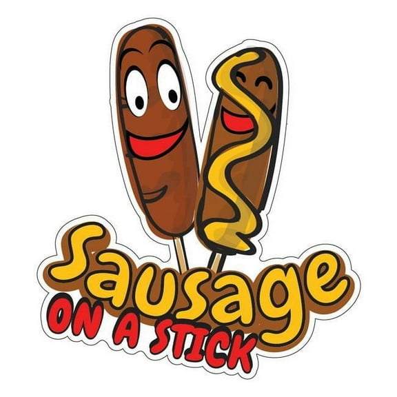 SignMission 16 in. Sausage On A Stick Decal Concession Stand Food Truck Sticker