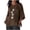 Brown-Shirts, variant on 3/4 Sleeve Cotton Linen Womens Tops Plus Size Round Neck Shirts Boho Print Ladies Blouses Work Holiday Tunic Top S-2XL