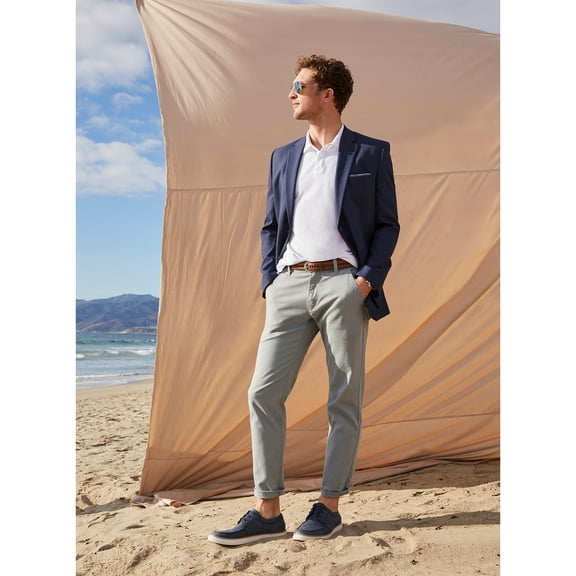 Mens Cotton Chino Pants Slim Fit Casual Stretch