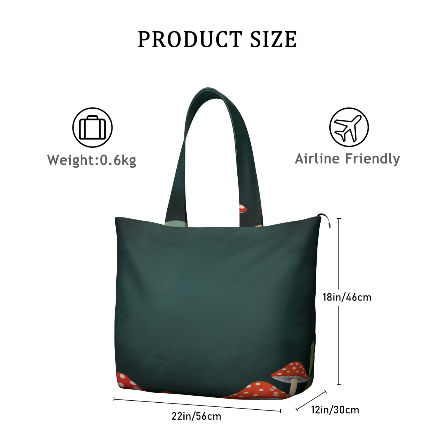 Sport Travel Duffle Bag Carry on Overnight Bag for Women,Mushroom Weekender Carry on Bag for Camping Hiking Short Trips Overnight Bag