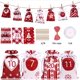 thumbnail image 2 of Bolsa de calendario de adviento de Navidad, bolsas de regalo con Clips para colgar en la pared, con cordón, cuenta regresiva, 24 días, 2023, 2 of 4