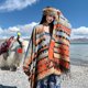 thumbnail image 1 of Xiao Hua Chales para mujer, ponchos abiertos, suéteres extragrandes, cárdigans casuales, chales para otoño e invierno, cuadrícula de diamantes de colores A, 1 of 2