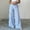 Blue, variant on Women's Elegant Striped Wide Leg Pants – Double Button High Waist Casual Trousers with Pockets for Spring/Summer Blue，M