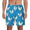 thumbnail image 2 of Goofa Cartoon Chicken Printed Men's Swim Trunks Board Shorts Quick Dry Mens Swimming Trunks with Compression Liner,Breathable Fit Hawaii Beach Shorts-Large, 2 of 9
