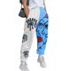 thumbnail image 1 of Pantalones Bombachos Pantalones Harem Impreso Patchwork Goth Baggy Pantalones Moda para el trabajo (Blanco XL) Cgtredaw Para estrenar, 1 of 7