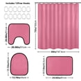 thumbnail image 6 of Ryvnso 4 Pcs Pink Bathroom Shower Curtain Set with 12 Hooks Bath Mat Toilet Lid Cover, 6 of 8