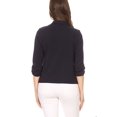 thumbnail image 5 of MOA COLLECTION Women's Solid Fitted Blazer 3/4 Sleeve Open Front Casual Design, 5 of 6