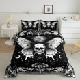 thumbnail image 2 of Homewish Boho Skull Moth Bedding Comforter Set,Vintage Baroque Floral Twin Comforter Sets,Retro Bohemain Theme Bedding Set For Boys Kids,Microfiber Bedroom Decor Reversible,2pcs, 2 of 8