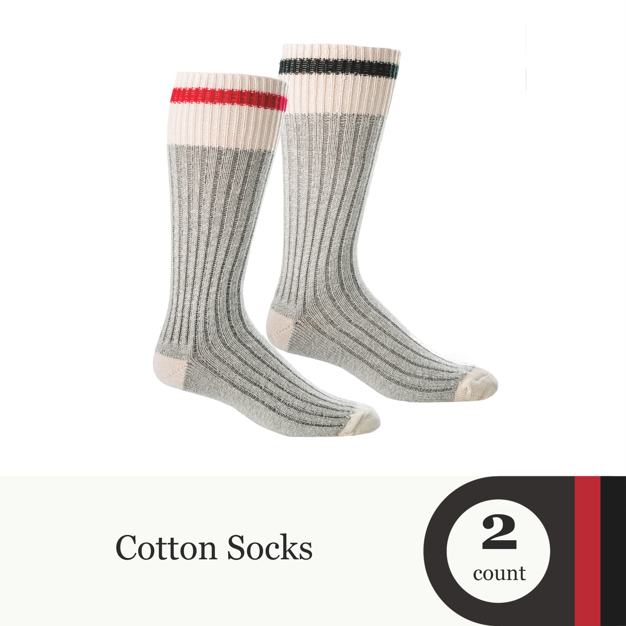Stanfield's Unisex Stripe Cotton Blend Socks, 2 Pack