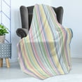 thumbnail image 4 of Pastel Soft Flannel Fleece Blanket, Vertically Striped Pattern Different Colored Straight Lines Classical Old Fashioned, Cozy Plush for Indoor and Outdoor Use, 60" x 80", Multicolor, by Ambesonne, 4 of 5