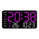 thumbnail image 2 of Reloj despertador Digital, reloj electrónico portátil, 2 configuraciones de alarma, reloj despertador LED de escritorio, reloj de pared para dormitori luz rosa, 2 of 8