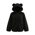 thumbnail image 2 of Zynoxe Womens Hooded Jacket Winter Windproof Soft Thick Fluffy Sherpa Outerwear Jackets with Pockets Warm Loose Zip Up Cute Casual Jackets Black L, 2 of 5