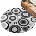 thumbnail image 2 of Small Round Rug 3Ft, Black Grey Abstract Non-Slip Washable Circle Rugs Carpet, Modern Geometric Polka Dot Indoor Outdoor Rug Floor Mats Throw Runner for Bedroom Living Room Bathroom, 2 of 8
