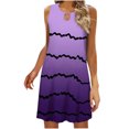 thumbnail image 1 of Vestido sin Mangas para las Mujeres, Casual Cuello Redondo Impreso Midi, Cómodo Vestido de Moda de Poliéster para Mujeres, 1 of 2