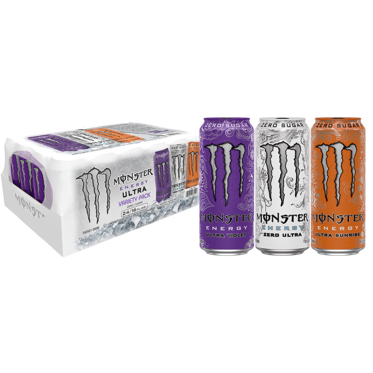 Monster Ultra POW Variety Pack, 16 Ounce (24 Pack)