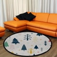thumbnail image 4 of GZHJMY Kids Round Nursery Area Rug 5 ft Winter Forest Christmas Trees Washable Non-Slip Small Round Area Rug Throw Soft Cute Nursery Rug Non-Shed Lightweight Bathroom Rug for Dorm Carpet Runner, 4 of 6