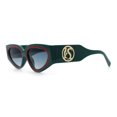 thumbnail image 6 of Womens Diva Narrow Triangular Thick Temple Plastic Fashion Sunglasses Green Red - Smoke, 6 of 8