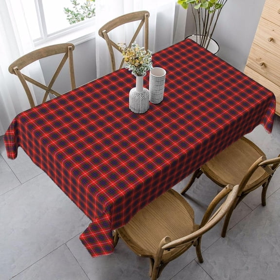 Rectangle Tablecloth, Clan Fraser Tartan Stain Resistant, Wrinkle Free, Washable Polyester Cover for Dining, Parties, and Camping