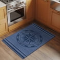 thumbnail image 3 of Nautical Compass Bathroom Mat 2x3 FT, Non Slip Small Kitchen Mat, Navy Blue Striped Coastal Compass Washable Soft Backed Front Door Throw Rug Non-Shedding Indoor Outdoor Doormat for Entryway Sink, 3 of 9