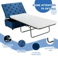 thumbnail image 5 of Costway Folding Ottoman Sleeper Bed with Mattress Convertible Guest Bed Blue, 5 of 11
