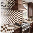 thumbnail image 2 of DEWOO 10 Sheet Thicker Peel and Stick Backsplash, Self-Adhesive Wall Tiles for Kitchen Bathroom, Vinyl Material, Easy to Install, 12"x12", Brown, 2 of 12
