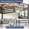 thumbnail image 4 of Miniyam Twin over Twin Metal Bunk Bed with Underbed Storage,Black, 4 of 8