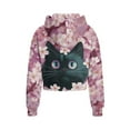 thumbnail image 2 of Uourmeti Cherry Blossom Cat Hiking School Sweatshirt with Pocket College Sweatshirts Sports Sweatshirts Basketball Sweatshirt Size 7-8 Black, 2 of 7