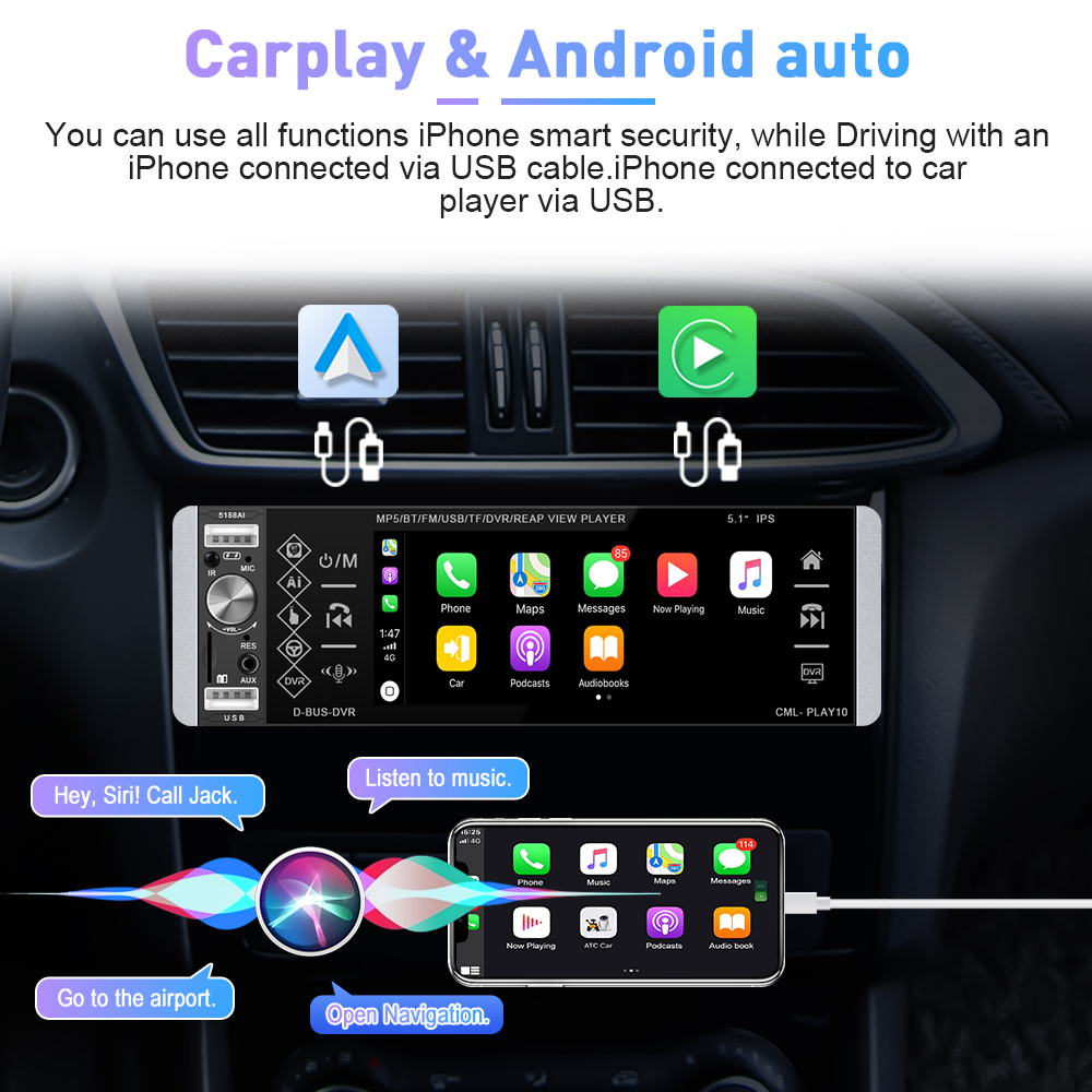 UNITOPSCI Double Din Car Stereo with CD DVD Player Apple CarPlay Android  Auto Bluetooth 6.2 Inch Touchscreen Front ＆ Rear Cam, DSP/Mirror Link  FM/AM/ 計器類、電子パーツ