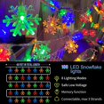 thumbnail image 3 of 100 LED Christmas Snowflake Lights  32ft Snowflake Fairy String Lights Indoor  8 Modes Plug in Christmas String Lights  Waterproof  Light for Christmas Decorations   Tree  New Year(White), 3 of 13