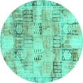 thumbnail image 1 of Ahgly Company Indoor Round Abstract Turquoise Blue Modern Area Rugs, 6' Round, 1 of 4