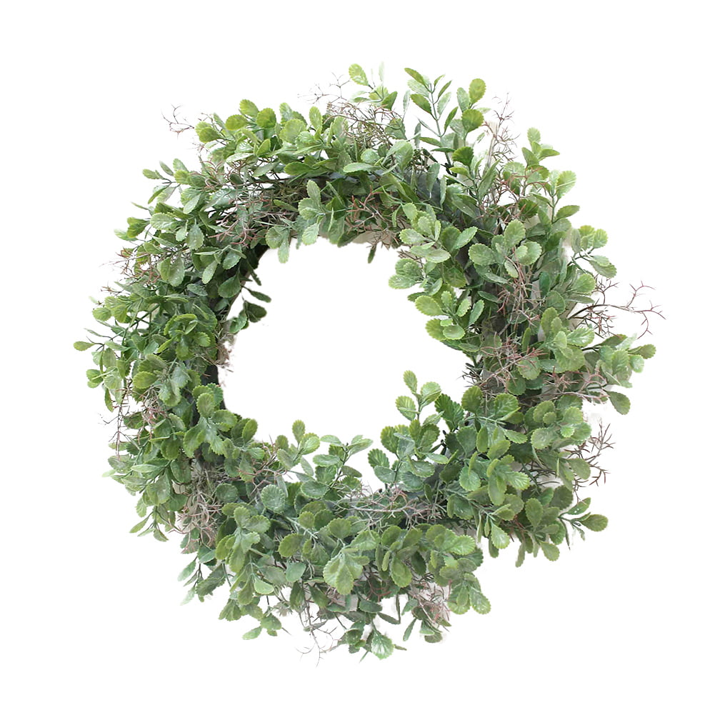 DishyKooker Green Simulate Longleaf Luckyweed Flower Wreath Party Decor Outside Diameter 40CM