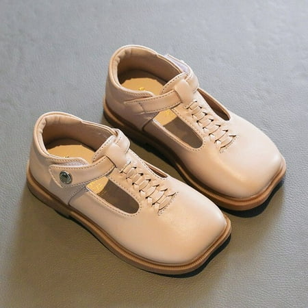 

DancePeanut Kids Girls Summer Autumn Elegant T-Strap Hook & Loop Casual Shoes For Children Flat Shoes Size 21-30