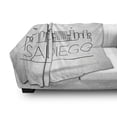 thumbnail image 3 of San Diego Soft Flannel Fleece Throw Blanket, San Diego City Silhouette with Typographic Design Abstract Skyline, Cozy Plush for Indoor and Outdoor Use, 50" x 60", Black and White, by Ambesonne, 3 of 6