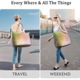 thumbnail image 5 of 22 Inch Oversized Travel Bag Lightweight Canvas Weekender Duffel with Multi Pockets, Aurora Print, 5 of 5