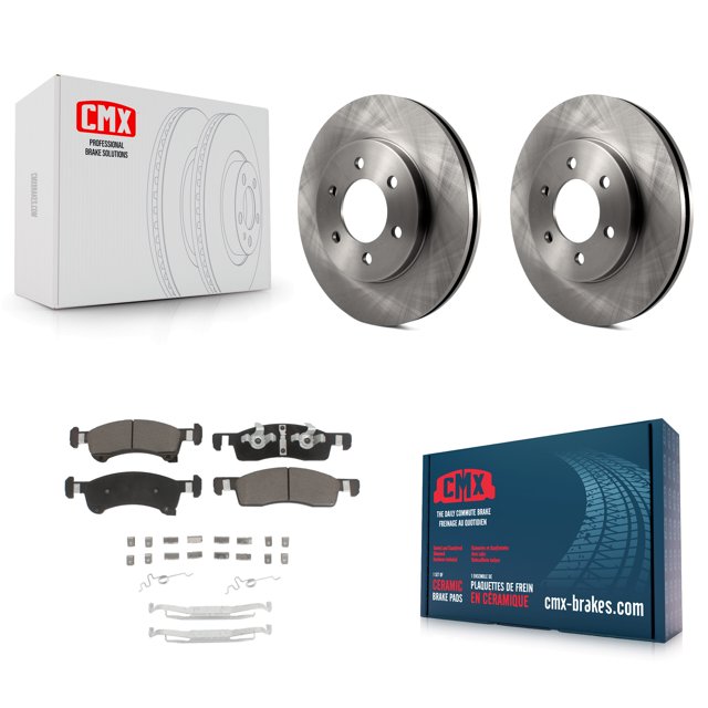 CMX Front Disc Brake Rotors and Ceramic Pads Kit for Car Ford Expedition Lincoln Navigator K8C-100602