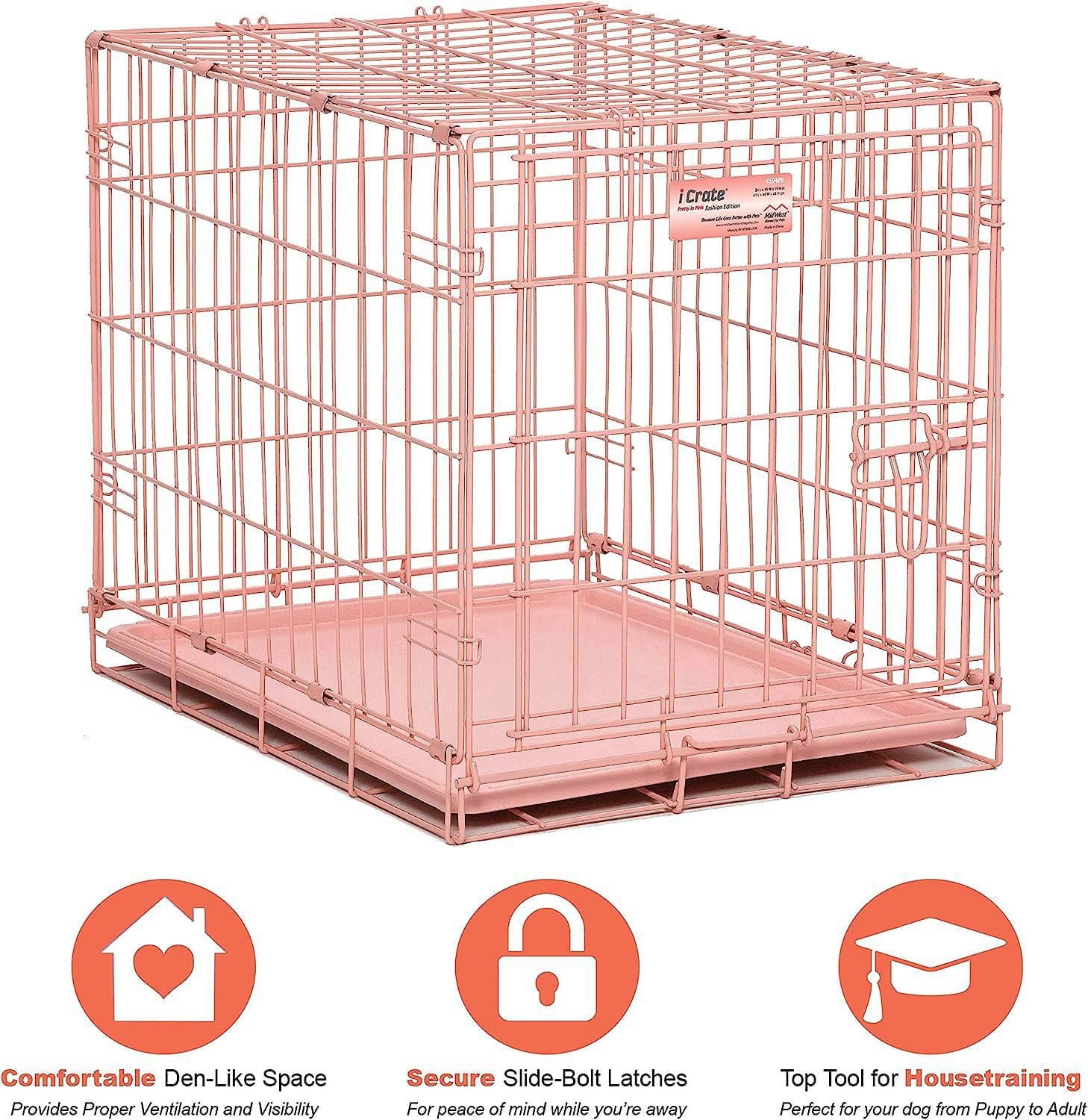 Midwest Icrate 24 Inch Pink Single Door For Dogs