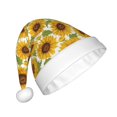 thumbnail image 2 of Haiem Sunflowers Pattern Santa Hat Confortable Velvet Christmas Hat for Christmas Party Favors Fit for Adults Men Women, 2 of 6